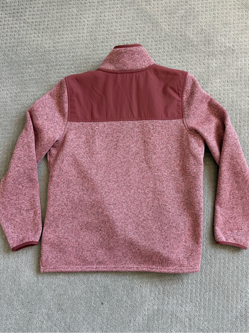 L.L. Bean Mountainside Marled Maroon Full-Zip Fleece Jacket - Picture 4 of 5